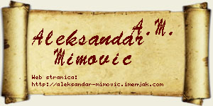 Aleksandar Mimović vizit kartica
